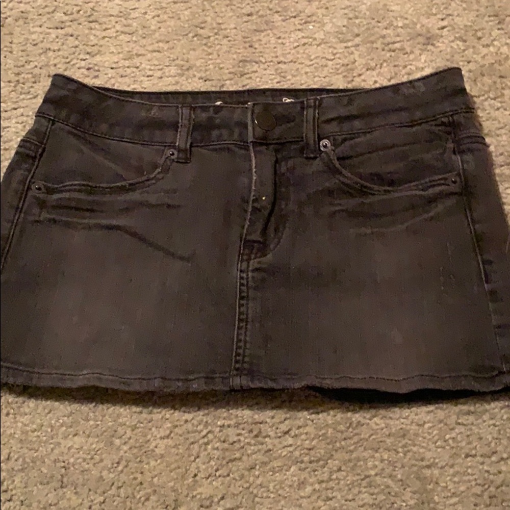 American eagle black jean mini skirt